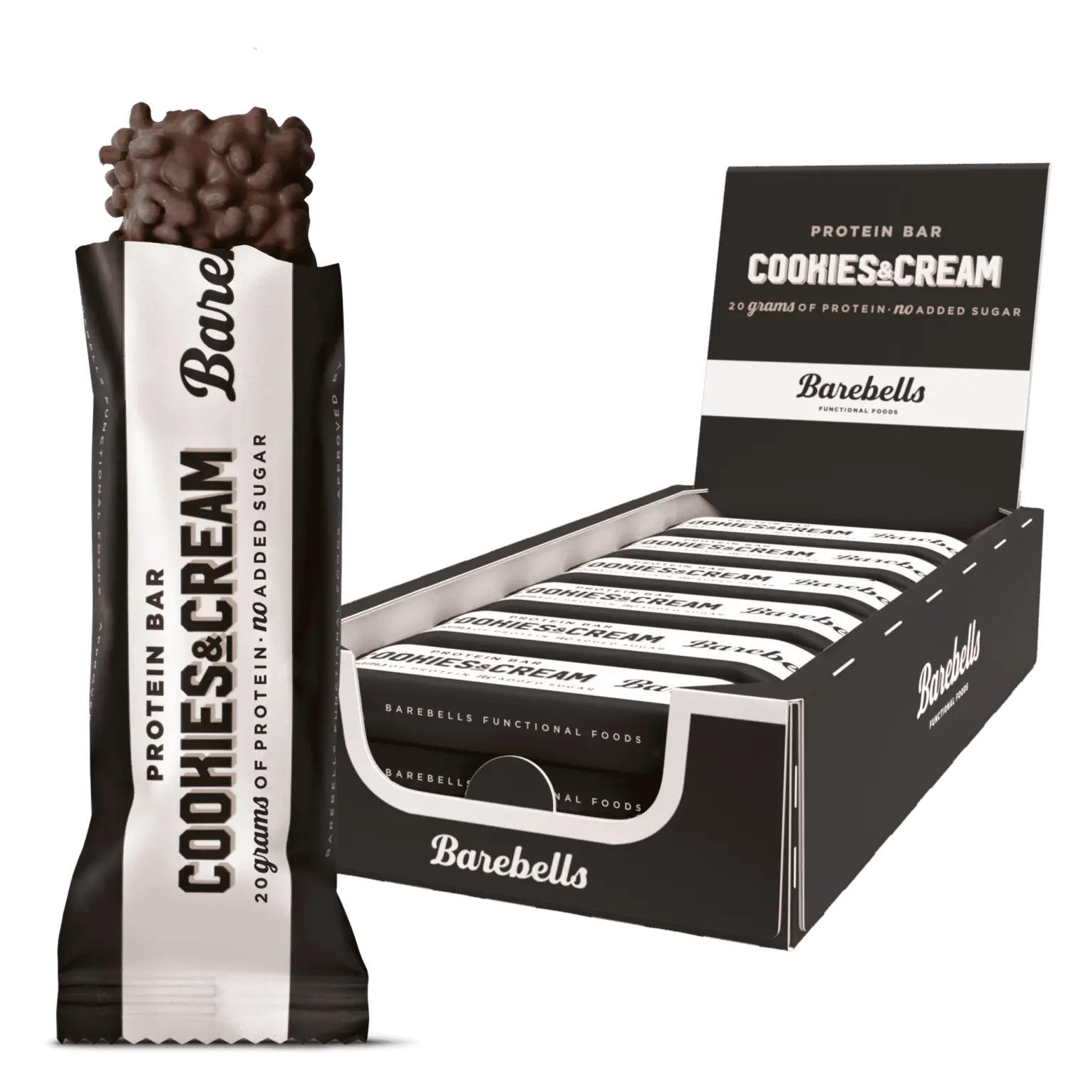 Pack de 12 Barres protéinées COOKIES ET CRÈME | BAREBELLS — 12 x 55 Gr · Taille TU