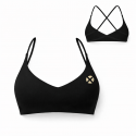 Brassière sport dos croisé noir fitness femme