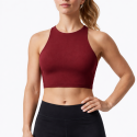 Crop brassière intégrée Very Bad Wod femme rouge bordeaux pour WOD, fitness et musculation