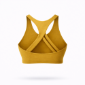 Crop brassière intégrée femme Very Bad Wod jaune moutarde pour CrossFit et musculation