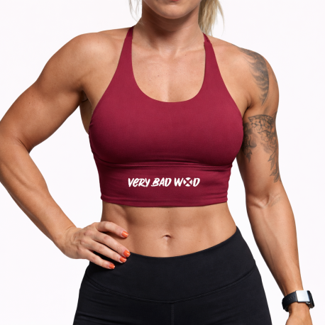Brassière Kelly framboise femme Very Bad Wod couvrante pour CrossFit, fitness et training