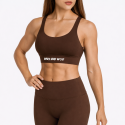 Brassière fitness femme Very Bad Wod marron maintien optimal pour training et WOD
