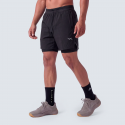 Short training homme PICSIL 2en1 noir avec compression intérieure pour WOD et running