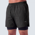 Short 2 en 1 homme PICSIL Performance SS26 noir