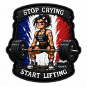 Patch Velcro Very Bad Wod Stop Crying Start Lifting Femme