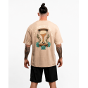 T-Shirt oversize unisexe brun grège WAKE UP BEFORE TIME CAP | VERY BAD WOD