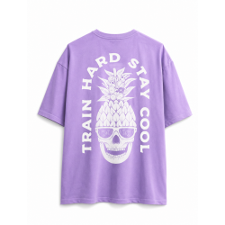 Unisex purple oversized T-Shirt TRAIN HARD STAY COOL | VERY BAD WOD