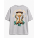 T-Shirt oversize unisexe vert de gris WAKE UP BEFORE TIME CAP | VERY BAD WOD