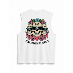 Muscle Tank Oversize Blanc Always with my buddys Very Bad Wod