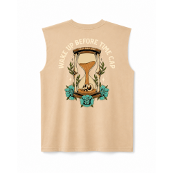 Muscle Tank Oversize Very Bad Wod Wake up before time cap brun grège Muscle tank sport
