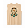 Very Bad Wod Oversized Muscle Tank Wake up before time cap Greige Brown