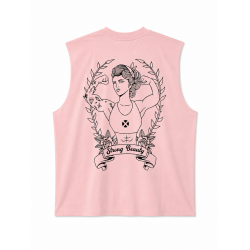 Muscle Tank Oversize Very Bad Wod Strong Beauty rose clair Muscle tank sport
