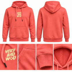 Sweat capuche unisexe rose THE SWEETY Corail | VERY BAD WOD