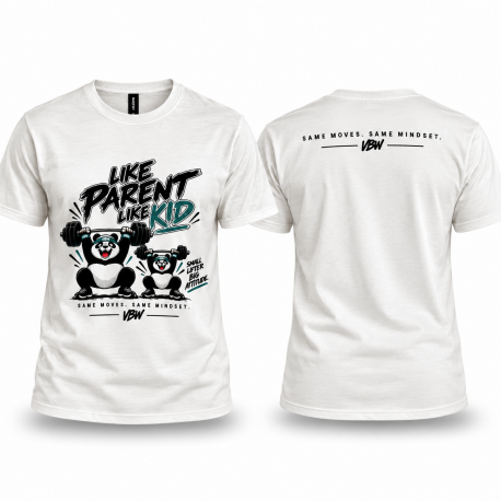T-shirt Very Bad Wod Like Parent Like Kid Panda Beige