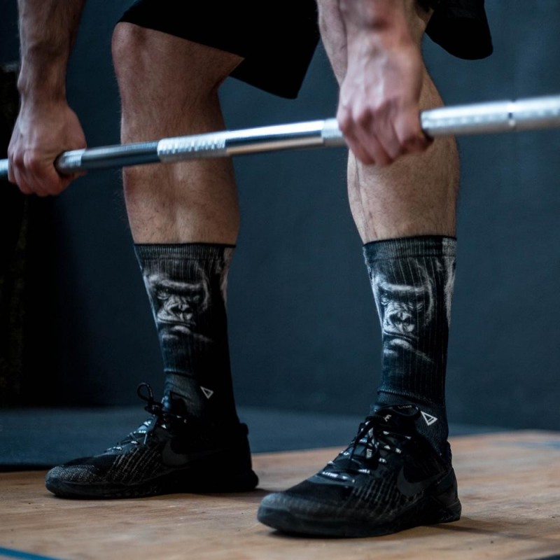 Unisex workout socks LITHE APPAREL model SILVER Black
