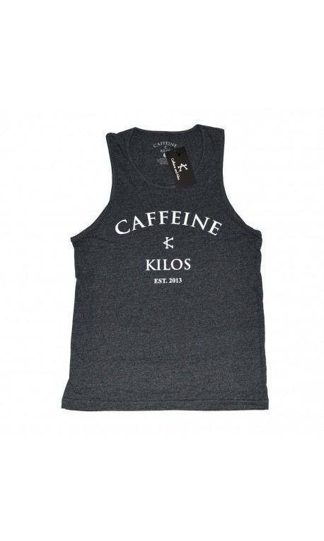 Débardeur large Homme Gris pour CrossFiteur - CAFFEINE & KILOS Débardeur large Homme Gris pour CrossFiteur - CAFFEINE & KILOS