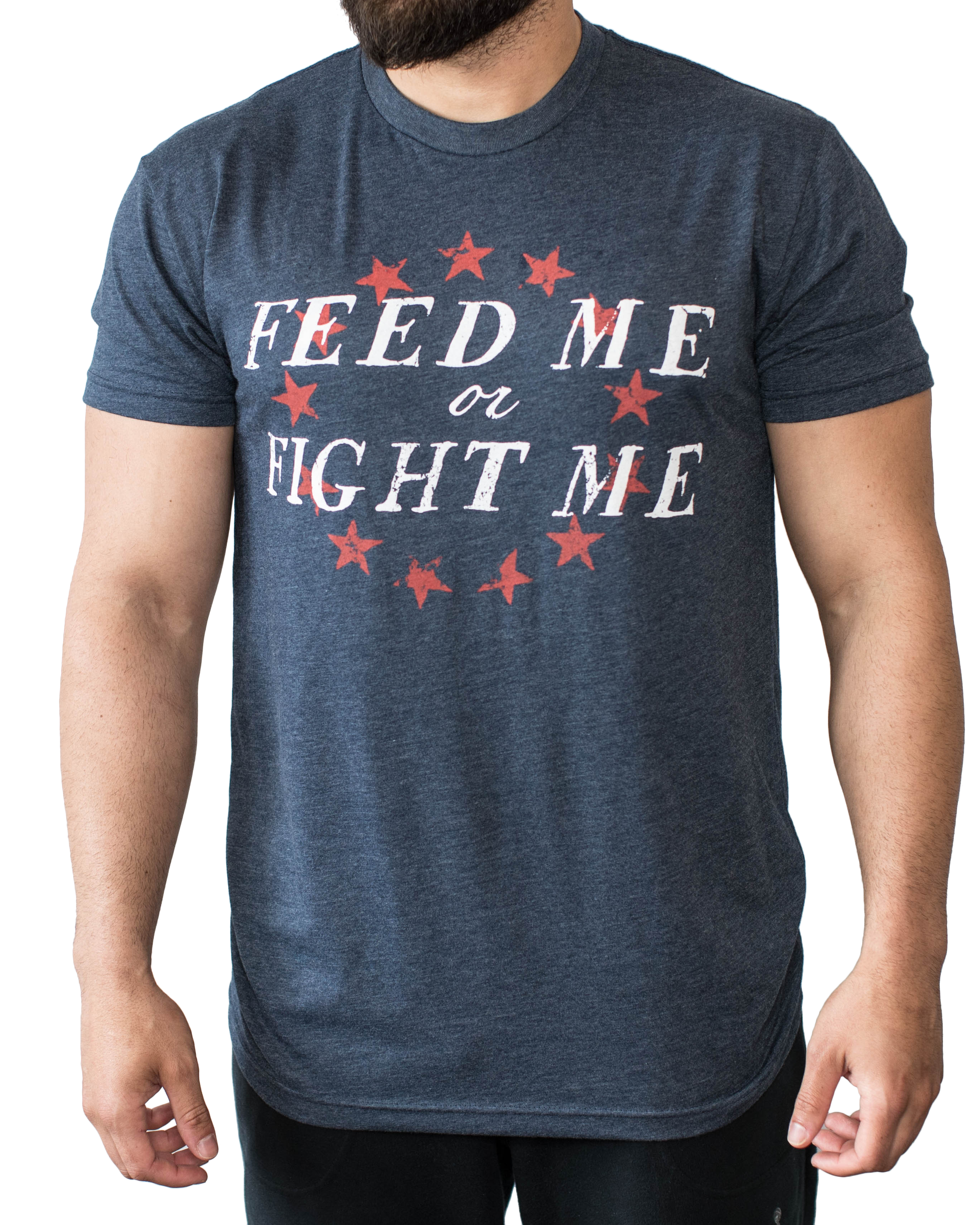 T-shirt Homme Bleu AMERICAN TEE | FEED ME FIGHT ME — Bleu · Taille S
