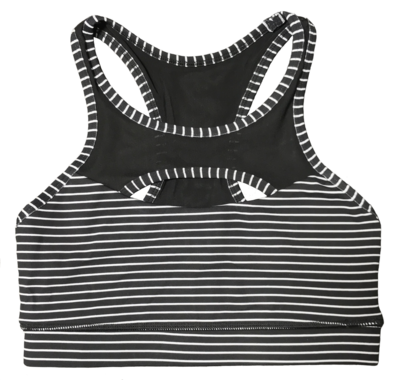 Brassière femme noir rayé blanc JAILHOUSE | SAVAGE BARBELL — Noir · Taille XS