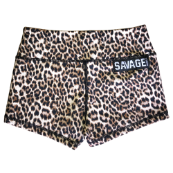 SAVAGE BARBELL Short  entraînement femme Marron LEOPARD