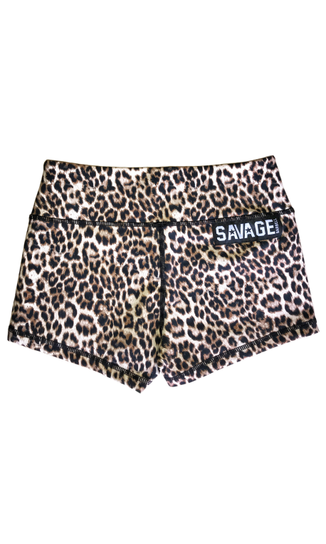 SAVAGE BARBELL Short  entraînement femme Marron LEOPARD