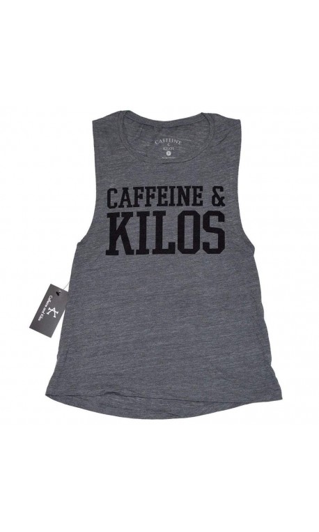 Muscle tank Femme Gris foncé pour Athlète - CAFFEINE & KILOS Muscle tank Femme Gris foncé pour Athlète - CAFFEINE & KILOS