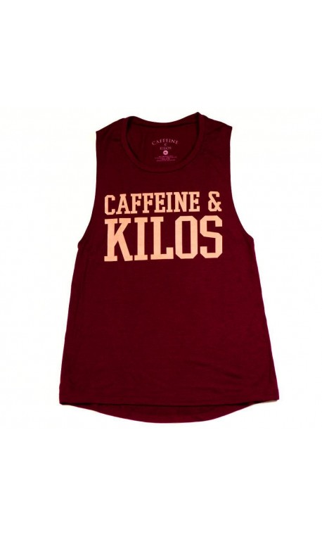 Muscle tank bold logo Femme rouge pour Athlète - CAFFEINE & KILOS Muscle tank bold logo Femme rouge pour Athlète - CAFFEINE & KILOS
