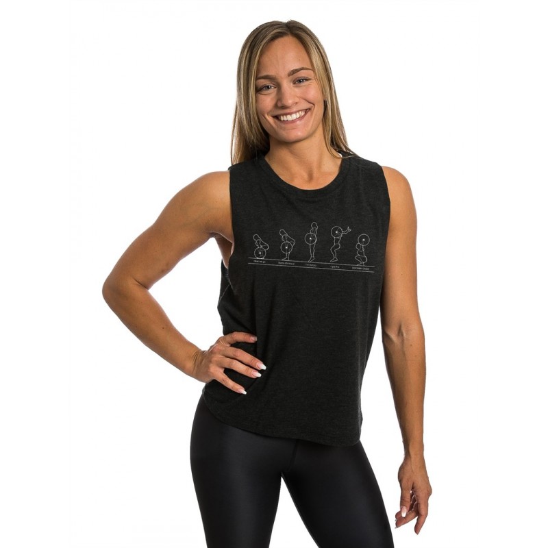 Women's workout muscle tank NORTHERN SPIRIT black SNATCH model