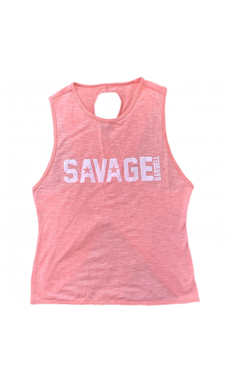 Women S Workout Crossed Tank Savage Barbell Rose Peaches N Cream Model