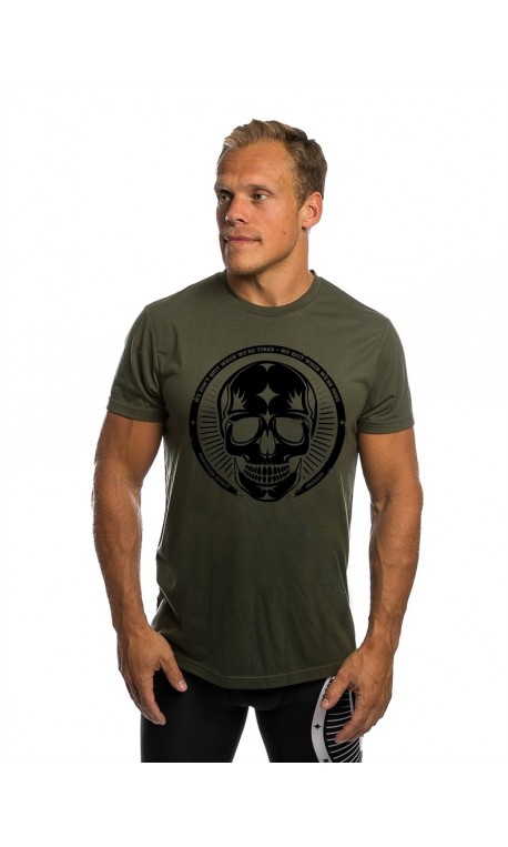 T-shirt green SKULL for men - NORTHERN SPIRIT T-shirt green SKULL for men - NORTHERN SPIRIT