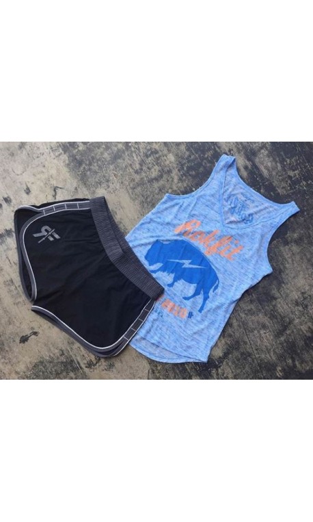 Training tank blue AMERICAN BISON for women|ROKFIT