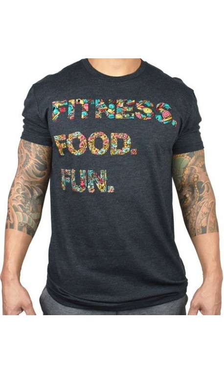 T-shirt grey FITNESS. FOOD. FUN. for men | PROJECT X T-shirt grey FITNESS. FOOD. FUN. for men | PROJECT X