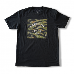 T-shirt black TIGER CAMO for men | CAFFEINE AND KILOS