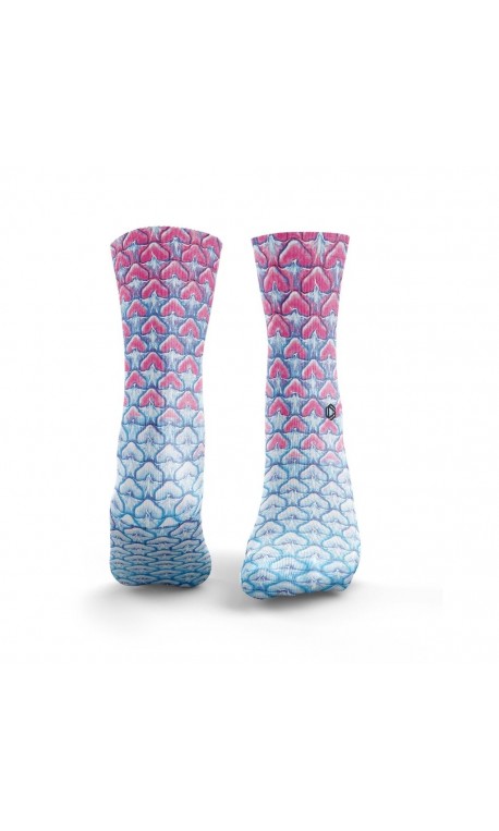 Chaussettes multicolores PINEAPPLE SKINS pink blue| HEXXE SOCKS