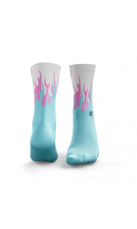 Chaussettes multicolores HOT RODS Baby pink & blue| HEXXE SOCKS