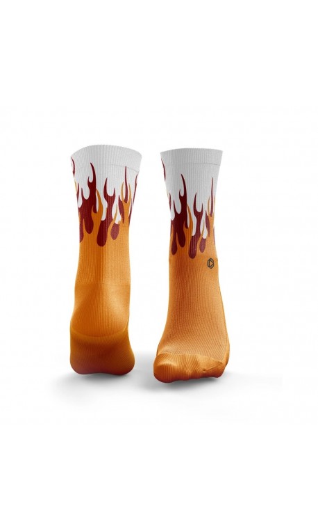 Chaussettes multicolores HOT RODS Red & orange| HEXXE SOCKS