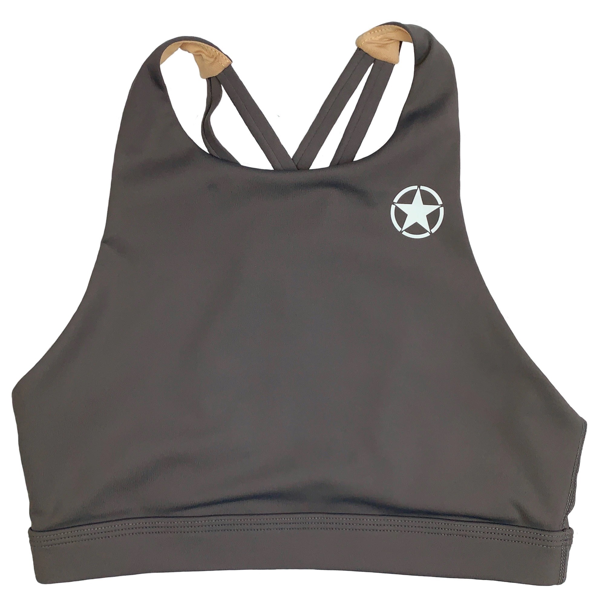 Brassière femme 4 STRAPS HIGH CHEST PEPPER | SAVAGE BARBELL — Gris · Taille XS