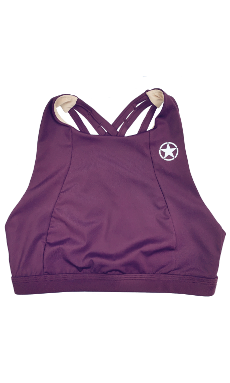 Training bra purple 6 STRAPS HIGH CHEST WINE for women | SAVAGE BARBELL
