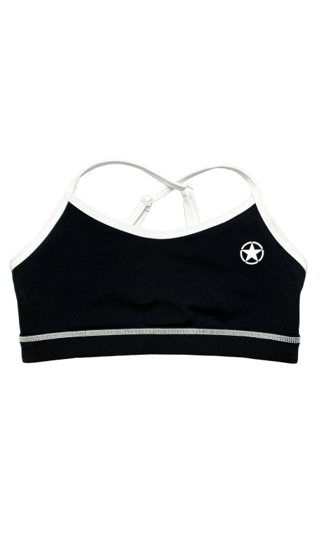 Women's workout bra SAVAGE BARBELL black VARSITY model