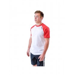 T-shirt white/red bicolore for men | THORUS