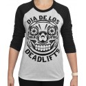 T-shirt 3/4 sleeves unisex black/White DIA DE LOS DEADLIFTS | PROJECT X