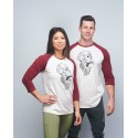 Baseball tee unisex burgundy GORILLA OPS| VERY BAD WOD x WILL LENNART TATOO