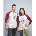 Baseball tee unisex burgundy GORILLA OPS| VERY BAD WOD x WILL LENNART TATOO