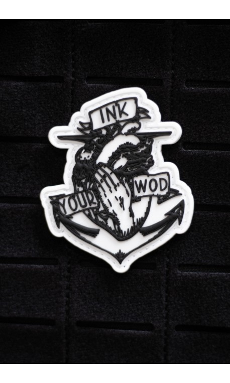 INK YOUR WOD white 3D PVC velcro patch for athlete | VERY BAD WOD