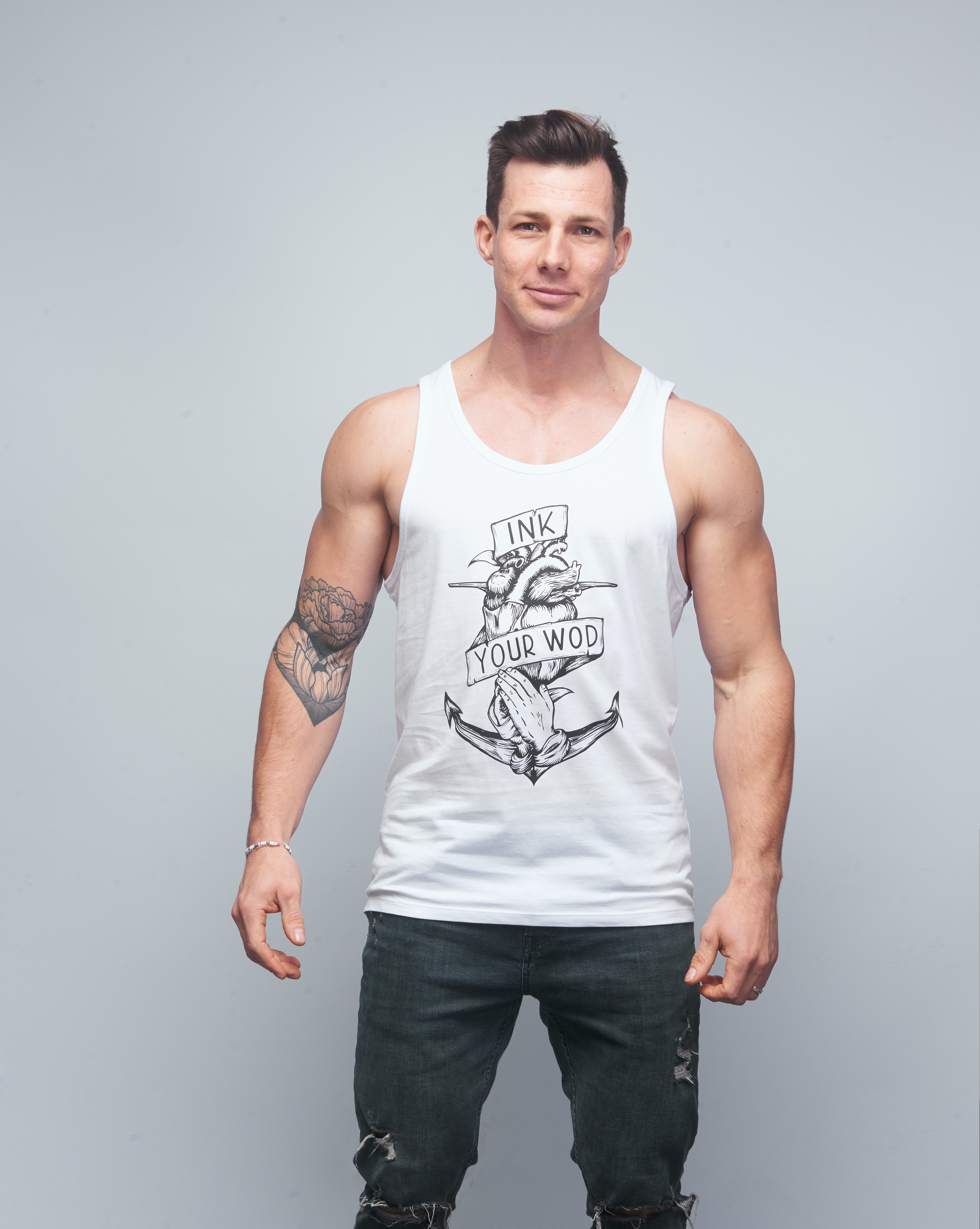 Débardeur Homme blanc INK YOUR WOD | VERY BAD WOD x WILL LENNART TATOO — Blanc · Taille XXL