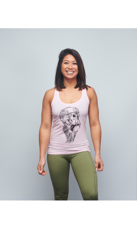 Women's tank light pink SKULL| VERY BAD WOD x WILL LENNART TATOO