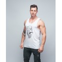 Training tank white GORILLA OPS for men | VERY BAD WOD x WILL LENNART TATOO