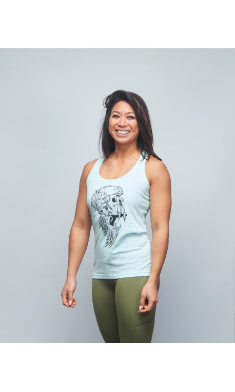 Women's tank light green SKULL| VERY BAD WOD x WILL LENNART TATOO