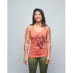 Women's tank heather red SKULL| VERY BAD WOD x WILL LENNART TATOO