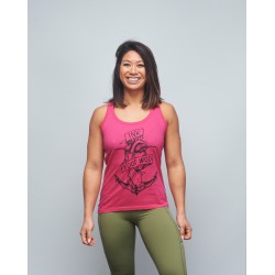 Training tank fuchsia pink INK YOUR WOD for women | VERY BAD WOD x WILL LENNART TATOO