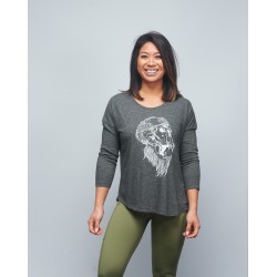 Training 3/4 sleeve t-shirt grey GORILLA OPS for women | VERY BAD WOD x WILL LENNART TATOO